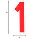 Red Number (1) Corrugated Plastic Yard Sign, 30in